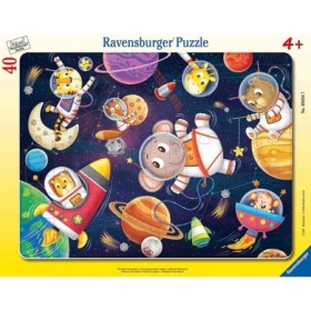 Puzzle tip rama animalute in spatiu 40 piese